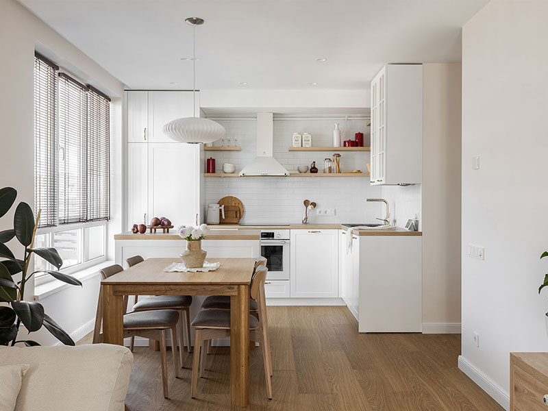 Светлые стены и минимализм в ремонте квартиры бюджетно